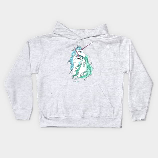 Unicorn Love Kids Hoodie by feilan